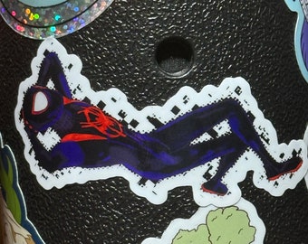 Spiderman en la pegatina del verso araña