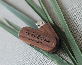 Custom wood USB Drive for Photographers, Wedding USB Flash Drive 8GB to 128 GB, Engraved Flash Drive, Personalized Memory sticks