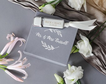 Wedding USB box and USB drive, custom USB for photographers, personalized set usb flash drive box
