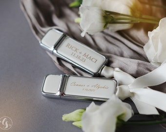 Engraved USB Flash Drive, Wedding USB Drive Memory stick for Photographers, Custom USB 8Gb, 16Gb, 32Gb