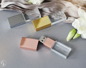 Engraved Crystal USB Drive: Custom Wedding Flash Drive