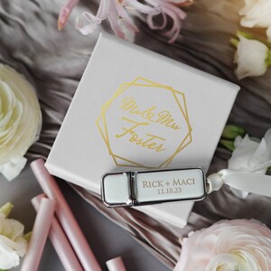 Custom print USB drive, personalized wedding usb flash drive and box, engraved usb case photography packages image 8