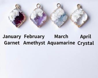 Family Birthstones Dangle Earrings, Gemstone Earrings for Women, Kawaii Style