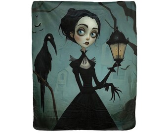 Fog at Twilight  Lux Fleece Printed Blanket with Sherpa Backing - 50" x 60"
