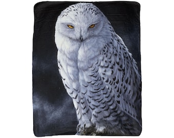 Snowy Owl - Jeremy Paul - Lux Fleece Printed Blanket with Sherpa Backing - 50" x 60"