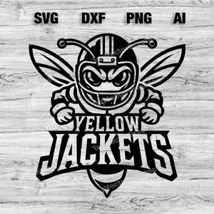 Yellow Jackets Sports Team Logo SVG, PNG, Dxf, Ai File | Baseball, Basketball, Football, Soccer Design Silhouette, Cameo, Instant Download