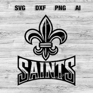 セインツ スポーツ チーム ロゴ SVG、PNG、Dxf、Ai ファイル | 野球、バスケットボール、フットボール、サッカー デザイン カメオ、Cricut 即時ダウンロード