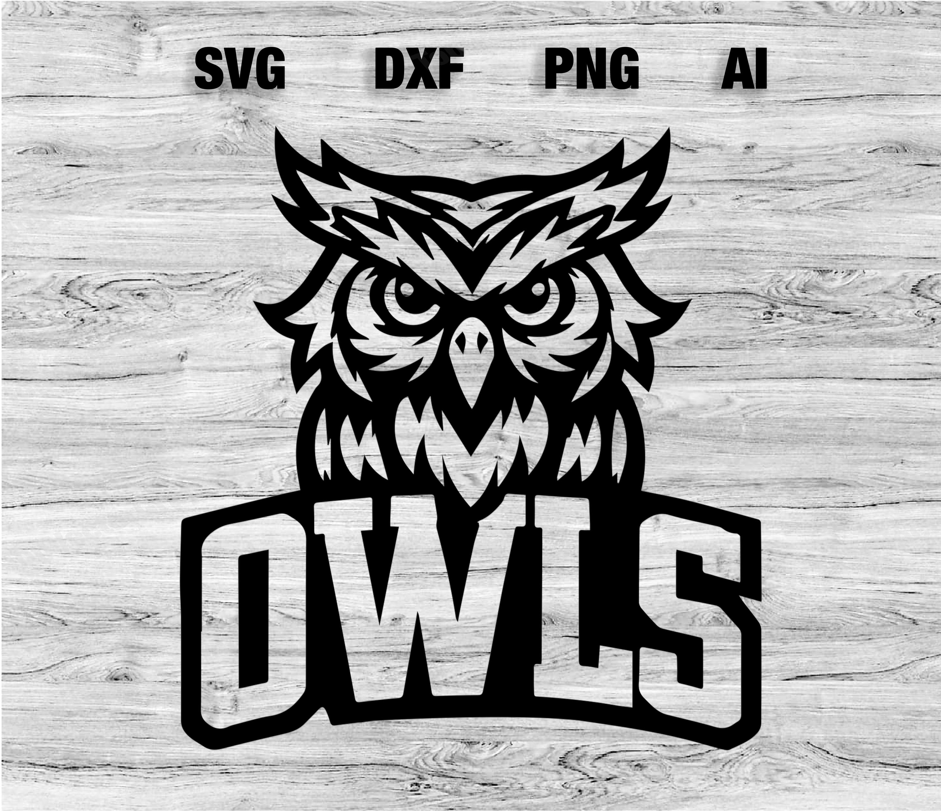 Owls Sports Team Logo SVG, PNG, Dxf, Ai File | Baseball, Basketball, Football, Soccer Design Silhoue