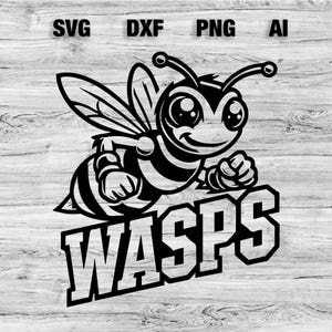 Wasps Sport Team Logo SVG, PNG, Dxf, Ai File | Baseball, Basketball, Football, Soccer Design Cameo, Cricut Instant Download