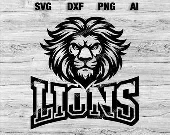 Lions Sports Team Logo SVG, PNG, Dxf, Ai File | Baseball, Basketball, Football, Soccer Design Silhouette, Cameo, Cricut Instant Download