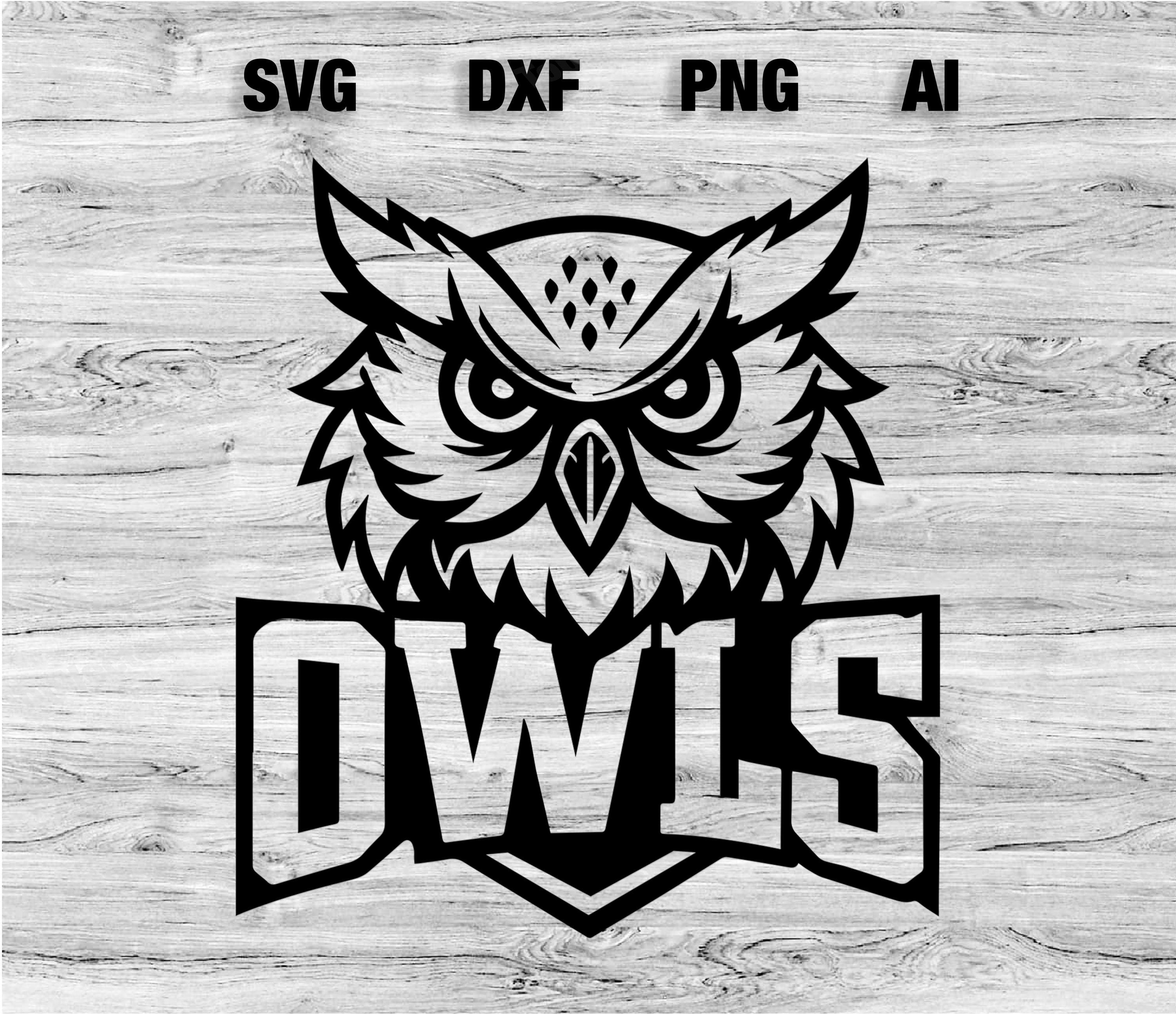 Owls Sports Team Logo SVG, PNG, Dxf, Ai File | Baseball, Basketball, Football, Soccer Design Silhoue