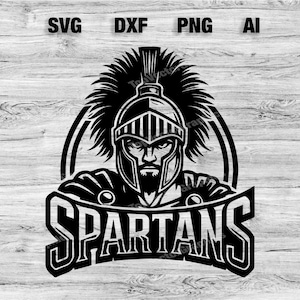 Spartans Sport Team Logo SVG, PNG, Dxf, Ai File | Baseball, Basketball, Football, Soccer Design Cameo, Cricut Instant Download