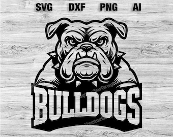 Bulldogs School Sport Team Logo SVG, PNG, PDF, Ai, Dxf File Baseball, Basketball, Football, Soccer Design Cameo, Cricut Instant Download