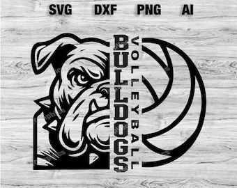 Bulldogs Volleyball Sport  SVG, PNG, Dxf, Ai File | Bulldogs Volleyball Design, Mascot T-Shirt Design, School SVG Cameo, Instant Download