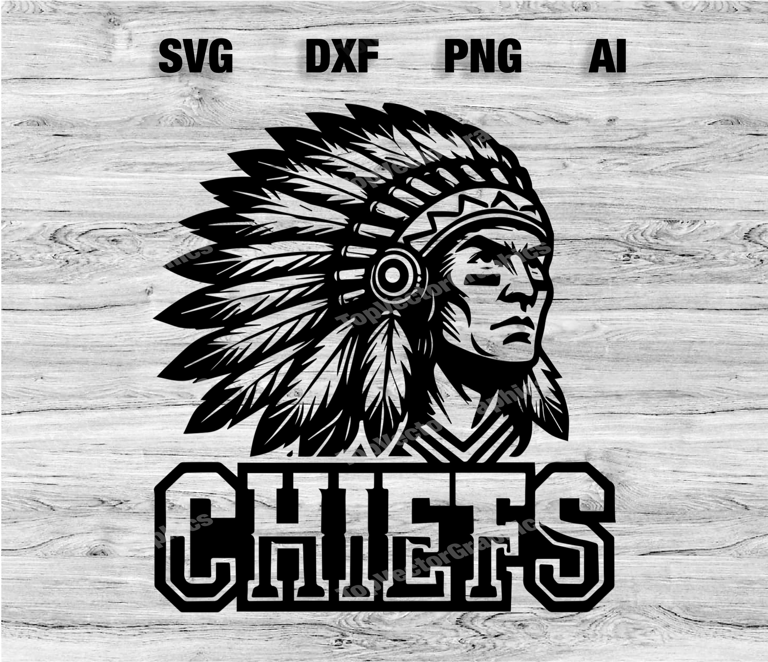 Chiefs Sport Team Logo SVG, PNG, Dxf, Ai File | Baseball, Basketball, Football, Soccer Design Cameo, Cricut Instant Download