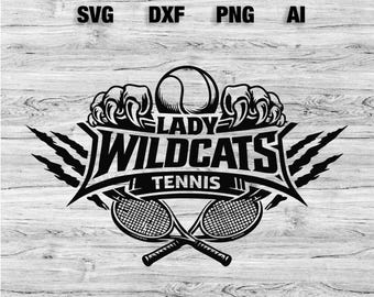 Lady Wildcats Team Logo SVG, PNG, Dxf, Ai File | Cool Wildcats T-shirt Design, Lady Wildcats Tennis SVG Silhouette,Cricut Instant Download