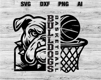 Bulldogs Basketball Sport  SVG, PNG, Dxf, Ai File | Bulldogs Basketball Design, Mascot T-Shirt Design, School SVG Cameo, Instant Download