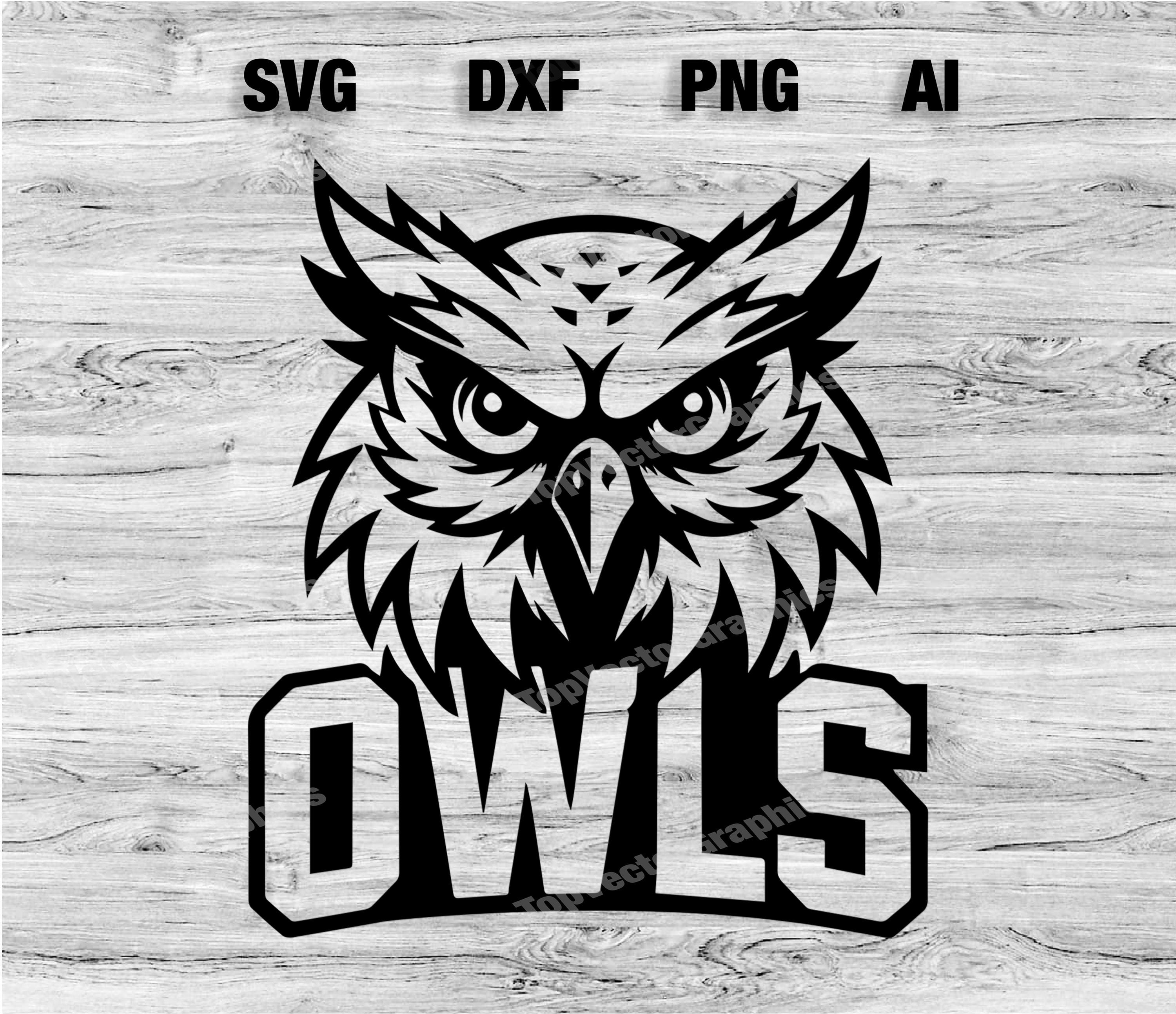 Owls Sports Team Logo SVG, PNG, Dxf, Ai File | Baseball, Basketball, Football, Soccer Design Silhoue