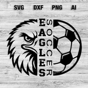 Deporte de fútbol de las Águilas SVG, PNG, Dxf, archivo Ai / Diseño de fútbol de las Águilas, diseño de camiseta de las Águilas, SVG Cameo escolar, descarga instantánea de Cricut