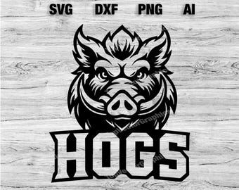 Hogs Sport Team Logo SVG, PNG, Dxf, Ai Datei | Baseball, Basketball, Football, Fußball Design Cameo, Cricut Sofort Download