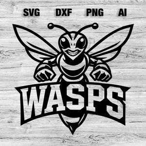 Wasps Sport Team Logo SVG, PNG, Dxf, Ai File | Baseball, Basketball, Football, Soccer Design Cameo, Cricut Instant Download
