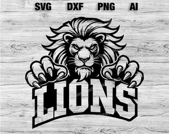 Lions Sports Team Logo SVG, PNG, Dxf, Ai File | Baseball, Basketball, Football, Soccer Design Silhouette, Cameo, Cricut Instant Download