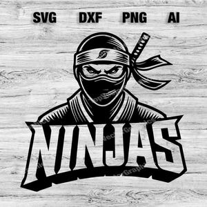 Ninjas Sport Team Logo SVG, PNG, Dxf, Ai File | Baseball, Basketball, Football, Soccer Design Cameo, Cricut Instant Download