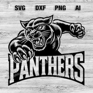 Panthers Baseball Team Logo SVG, PNG, Dxf, Ai File | Cool Panthers Cat T-shirt Design Silhouette, Cameo, Cricut Instant Download