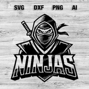 Ninjas Sport Team Logo SVG, PNG, Dxf, Ai File | Baseball, Basketball, Football, Soccer Design Cameo, Cricut Instant Download