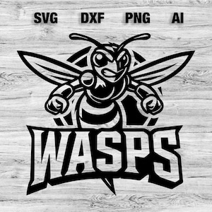 Wasps Sport Team Logo SVG, PNG, Dxf, Ai File | Baseball, Basketball, Football, Soccer Design Cameo, Cricut Instant Download