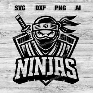Ninjas Sport Team Logo SVG, PNG, Dxf, Ai File | Baseball, Basketball, Football, Soccer Design Cameo, Cricut Instant Download