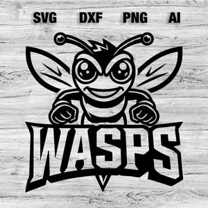 Wasps Sport Team Logo SVG, PNG, Dxf, Ai File | Baseball, Basketball, Football, Soccer Design Cameo, Cricut Instant Download