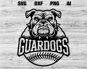 Gaurdogs Baseball Sport SVG, PNG, Dxf, File Ai / Bulldogs Baseball Design, Mascot T-Shirt Design, Scuola SVG Cameo, Cricut Download istantaneo