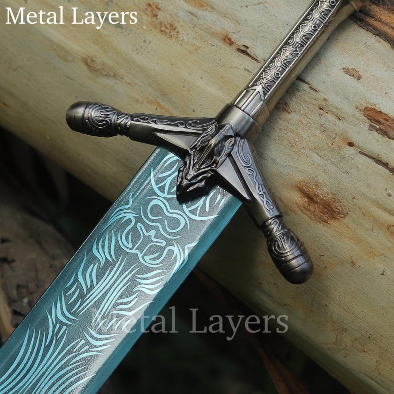 Handcrafted Dark Moon Greatsword with leather sheath, Elden Ring sword, Moonlight sword-Dark soul,Gift for Gamers,Boyfriend,gift for him image 5