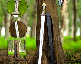 Ragnar lothbrok sword with scabbard, Handcrafted Viking sword of kings, bjorn Ironside inspired, best gift for him/collectors, gift ideas