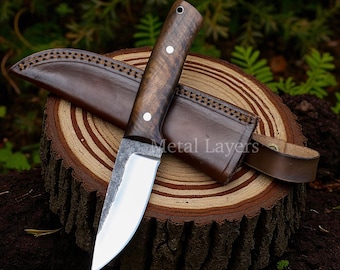Hand-Forged 1095 High Carbon Steel Fixed Blade Knife, Skinner Knife, Gift for him, gift ideas, christmas gifts