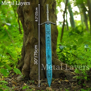 Handcrafted Dark Moon Greatsword with leather sheath, Elden Ring sword, Moonlight sword-Dark soul,Gift for Gamers,Boyfriend,gift for him Moonlight sword