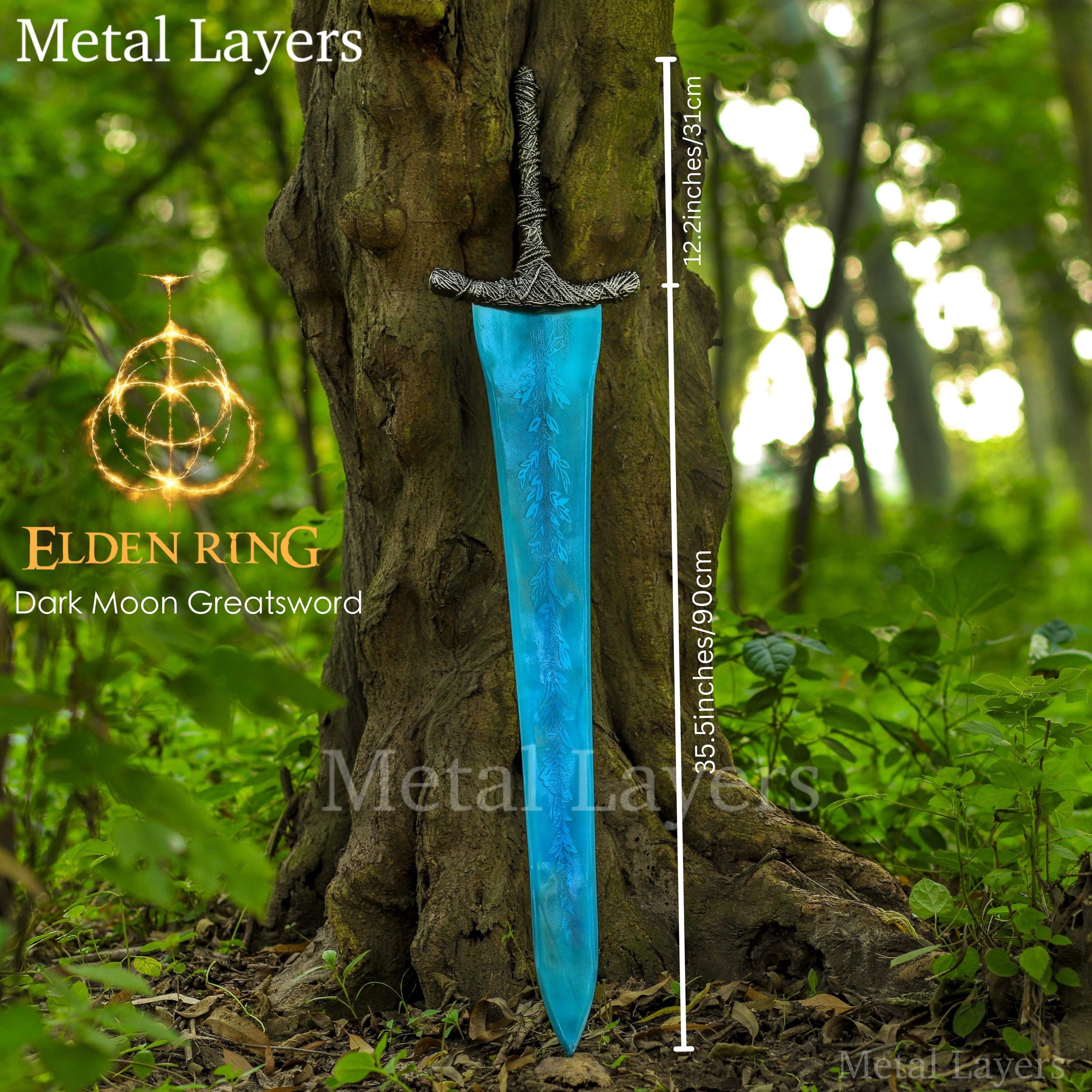 Handcrafted Dark Moon Greatsword With Leather Sheath, Elden Ring