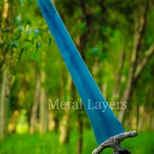 Handcrafted Dark Moon Greatsword with leather sheath, Elden Ring sword, Moonlight sword-Dark soul,Gift for Gamers,Boyfriend,gift for him image 3