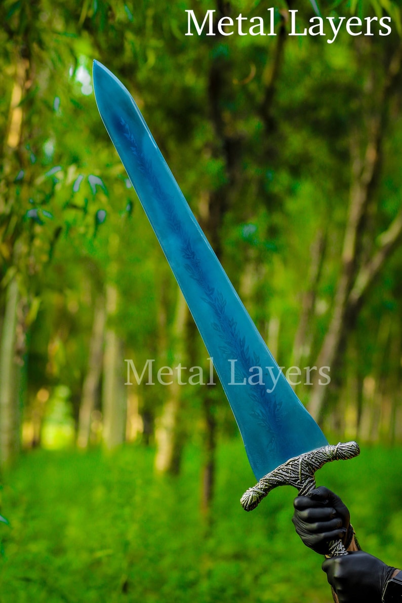 Handcrafted Dark Moon Greatsword with leather sheath, Elden Ring sword, Moonlight sword-Dark soul,Gift for Gamers,Boyfriend,gift for him image 3