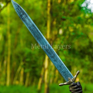 Handcrafted Dark Moon Greatsword with leather sheath, Elden Ring sword, Moonlight sword-Dark soul,Gift for Gamers,Boyfriend,gift for him image 7