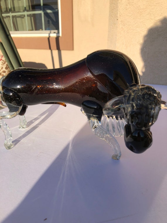 見事な風水イタリア手吹きガラスの雄牛の置物 - Etsy 日本