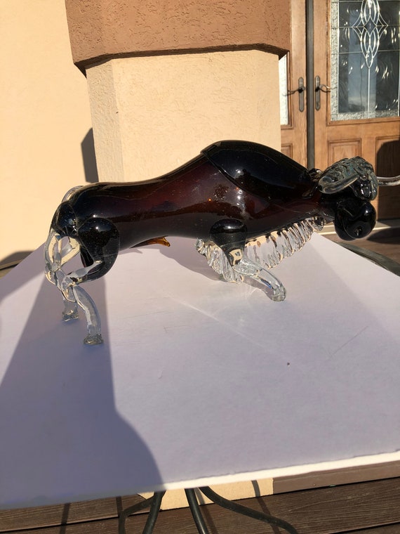 見事な風水イタリア手吹きガラスの雄牛の置物 - Etsy 日本
