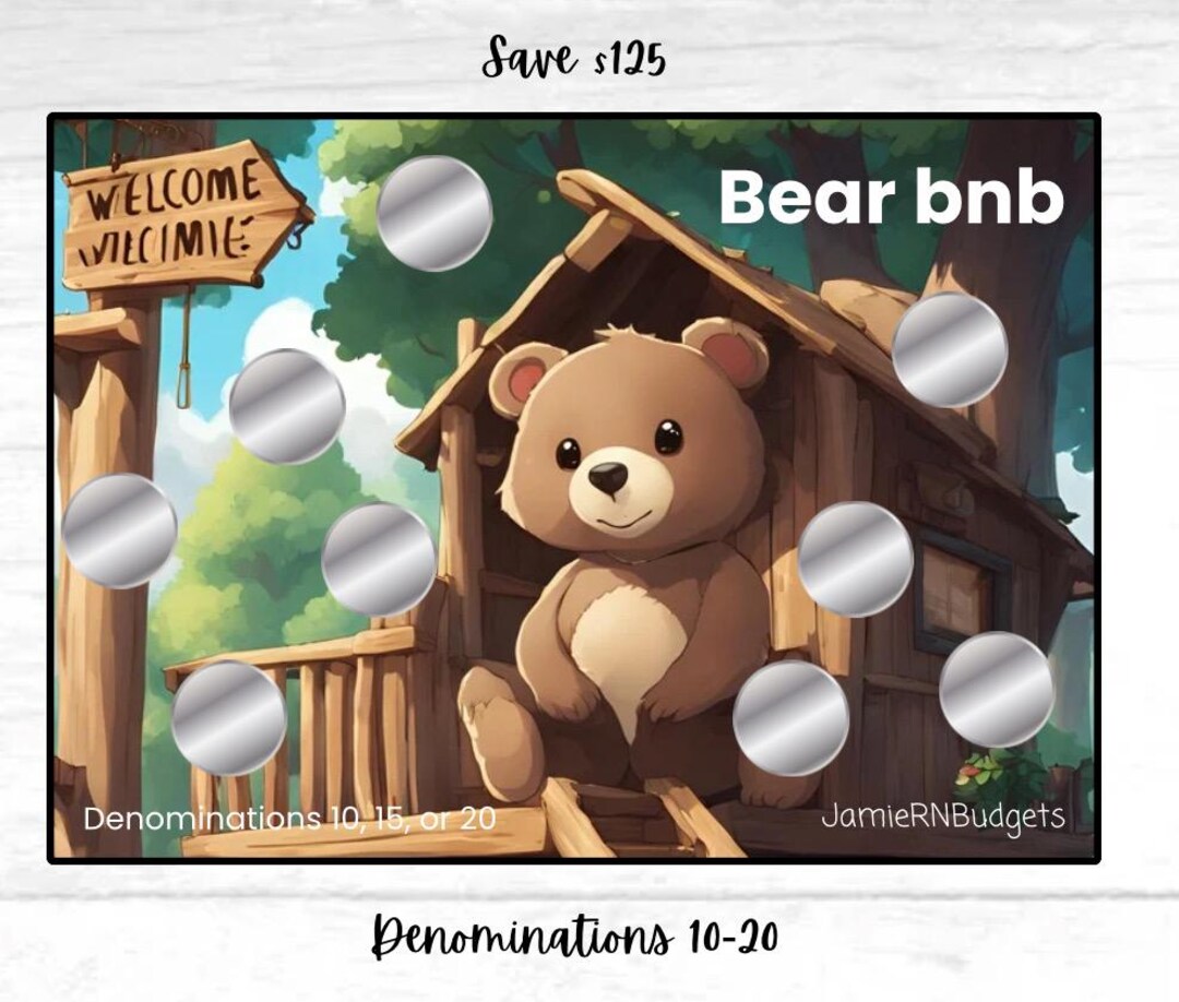 Bear Bnb A5 Savings Challenge - Etsy