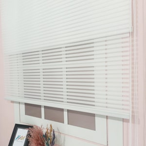 Customizable shades roller blind | Made for day and night use | For Living Room & Bedroom | Dual- Tulle and Roller Blind with Bold Stripes