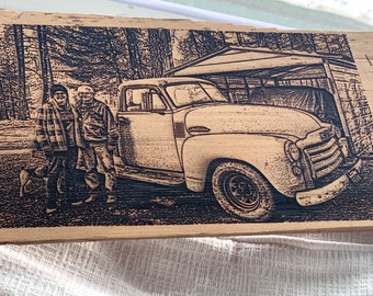 Customized Bamboo Laser Engraved Photo on Cedar Shingle