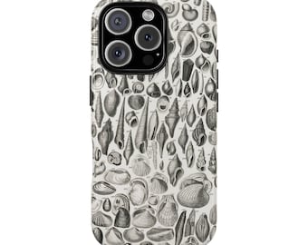 Vintage Sea Shells Beach Theme Tough Phone Case for iPhone 18 17 16 15 14 12 11 8 Pro Max Samsung  S26 S25 S24 S23 S22 Plus Ultra