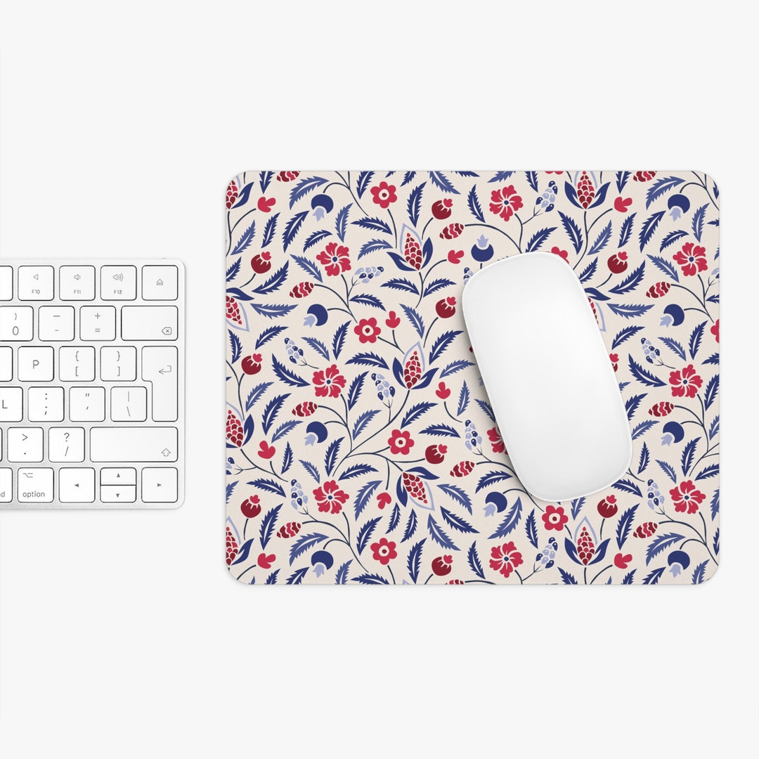 Mouse Pad Mat Rectangle Floral Pattern Flowers - Etsy