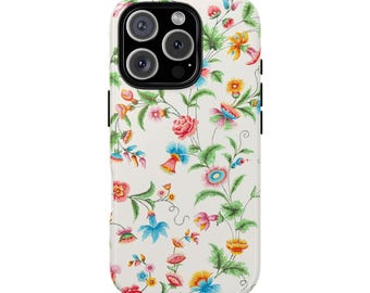 Vintage French Country Florals Tough Phone Case for iPhone 18 17 16 15 14 12 11 8 Pro Max Samsung  S26 S25 S24 S23 S22 Plus Ultra