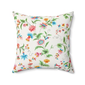 Antique flowers shabby vintage chic French country square printed polyester throw pillow cushion cover 14&quot; 16&quot; 18&quot; 20&quot; 35cm 40cm 45cm 50cm